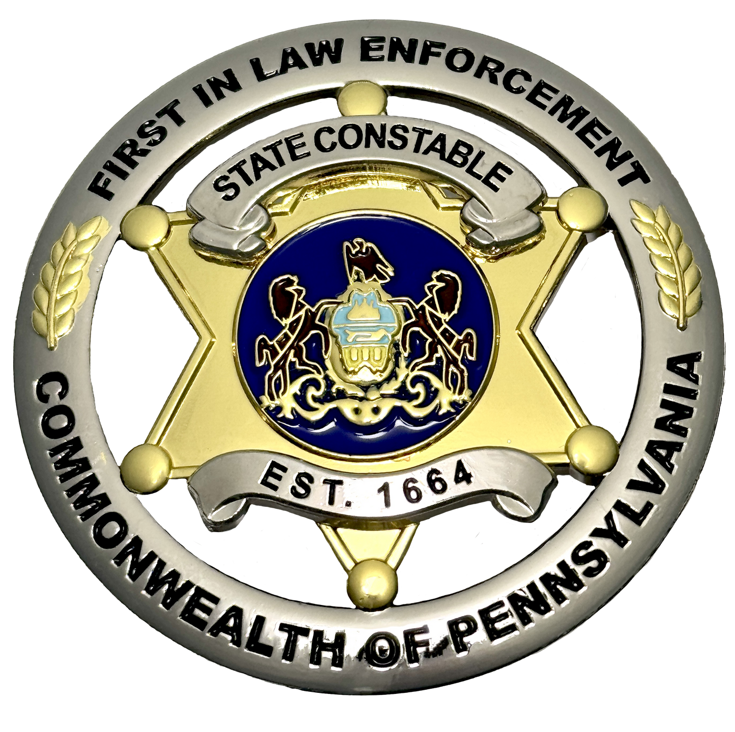 Circle Six Point Constable Badge - Two Tone