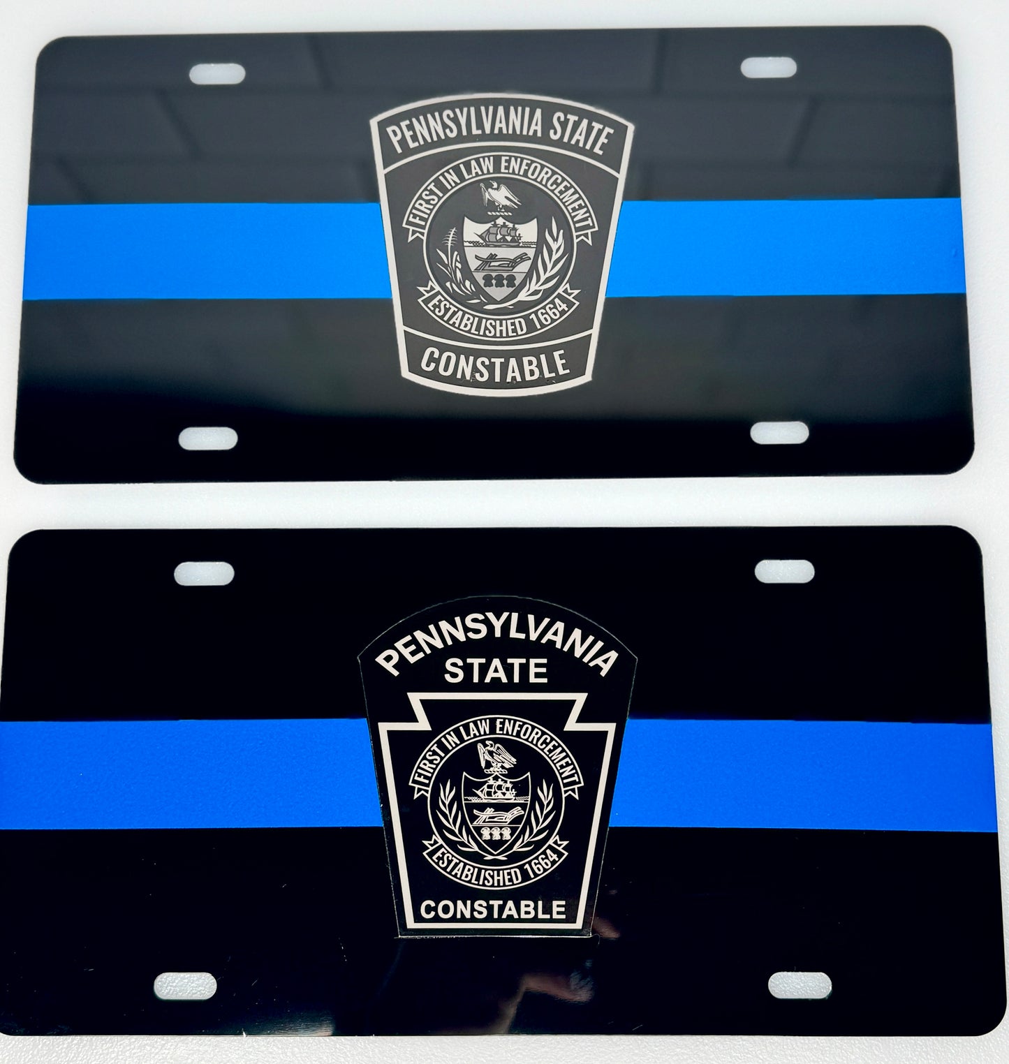 PSC Reflective Blue Line License Plate