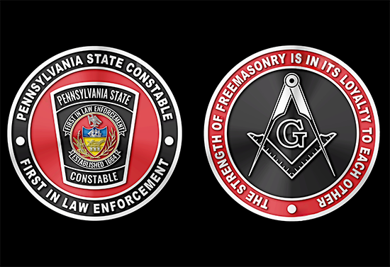 PSC Masonic Challenge Coins