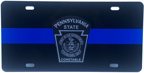 PSC Reflective Blue Line License Plate State Style Patch